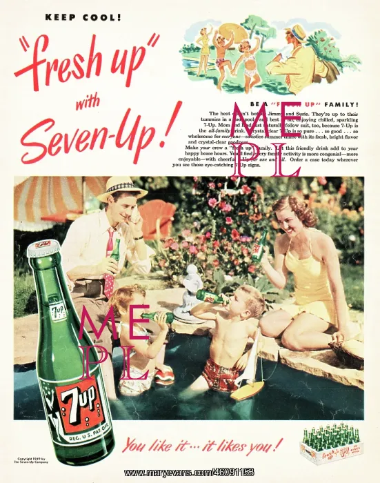  : 1949 U.S. Magazine 7 Up Advert