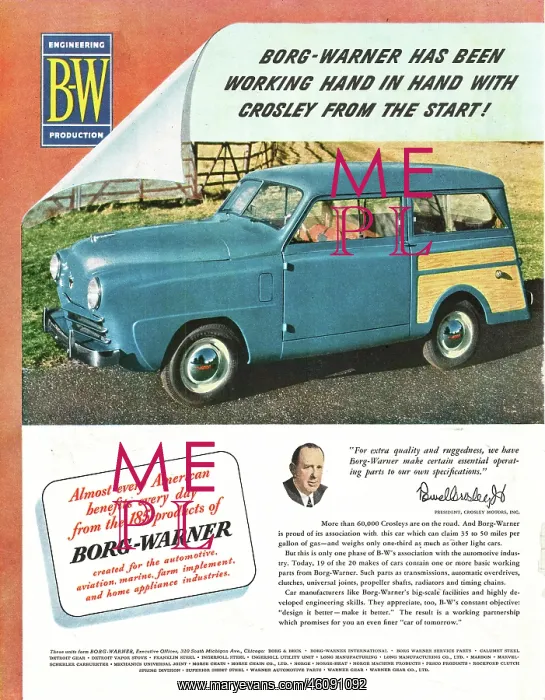 : 1949 U.S. Magazine Borg-Warner Advert : 1949 U.S. Magazine Borg-Warner Advert