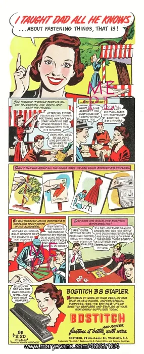 : 1949 U.S. Magazine Bostitch Stapler Advert : 1949 U.S. Magazine Bostitch Stapler Advert