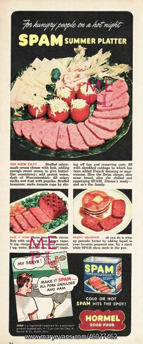: 1949 U.S. Magazine Hormel Spam Advert : 1949 U.S. Magazine Hormel Spam Advert