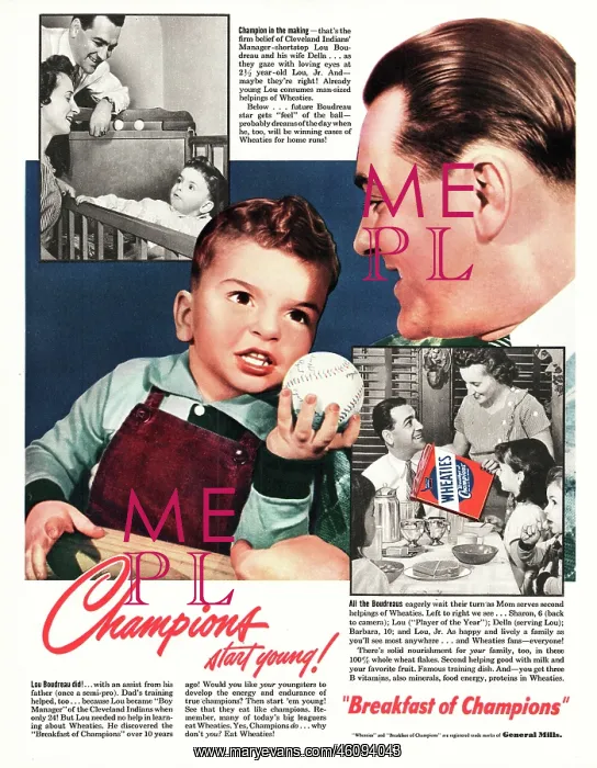 : 1949 U.S. Magazine Wheaties Advert : 1949 U.S. Magazine Wheaties Advert