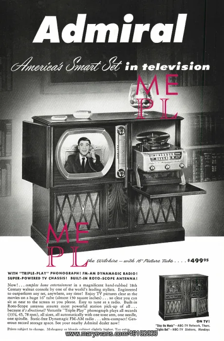 : 1950 US Advert Admiral Televisions : 1950 US Advert Admiral Televisions
