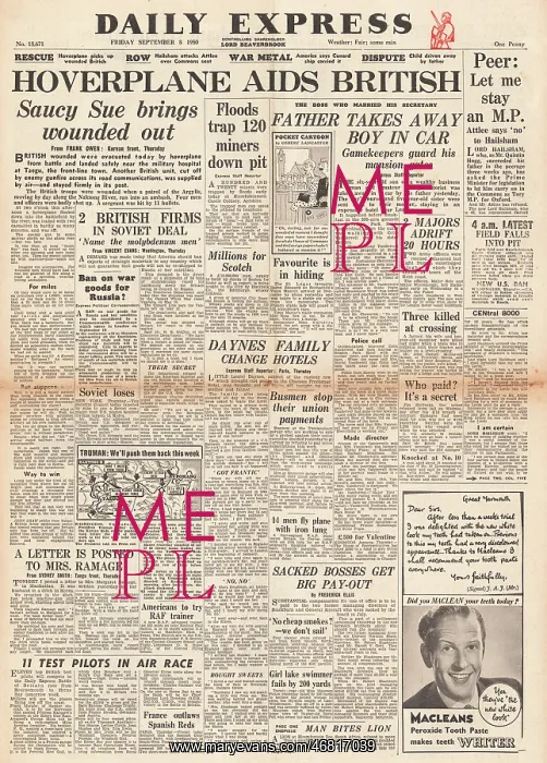 : 1950 Daily Express Korean War : 1950 Daily Express Korean War