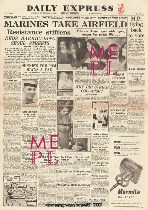 : 1950 Daily Express Korean War : 1950 Daily Express Korean War