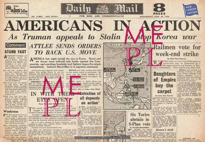 : 1950 Daily Mail Korean War : 1950 Daily Mail Korean War