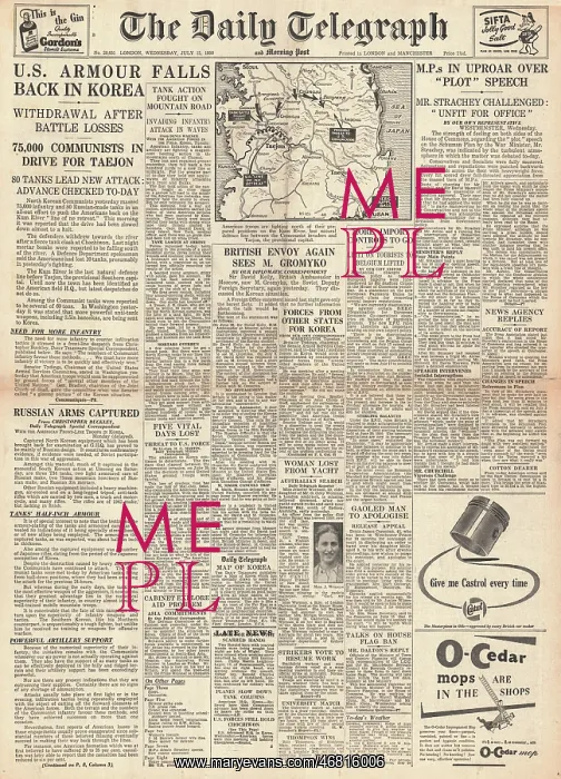 : 1950 Daily Telegraph Korean War : 1950 Daily Telegraph Korean War
