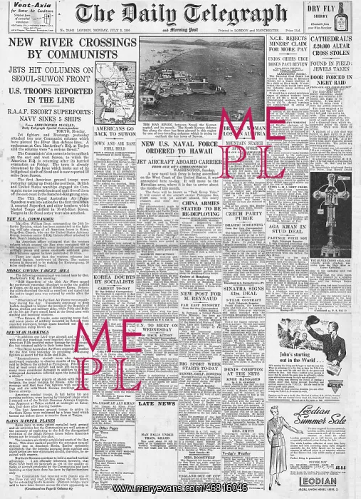 : 1950 Daily Telegraph Korean War : 1950 Daily Telegraph Korean War