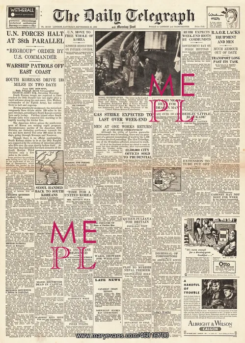  : 1950 Daily Telegraph Korean War