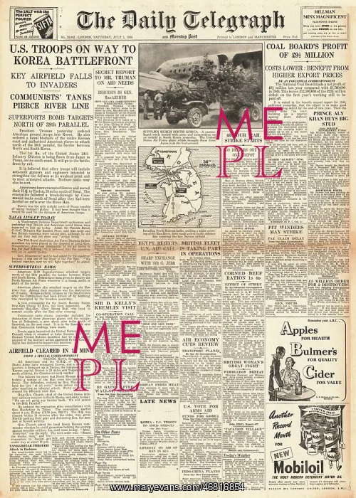 : 1950 Daily Telegraph Korean War : 1950 Daily Telegraph Korean War