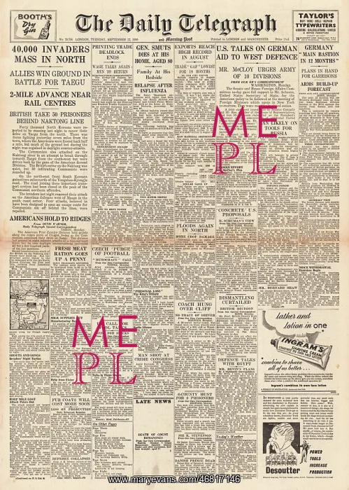 : 1950 Daily Telegraph Korean War : 1950 Daily Telegraph Korean War