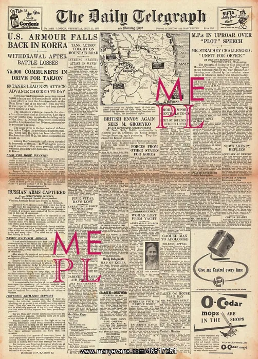 : 1950 Daily Telegraph Korean War : 1950 Daily Telegraph Korean War