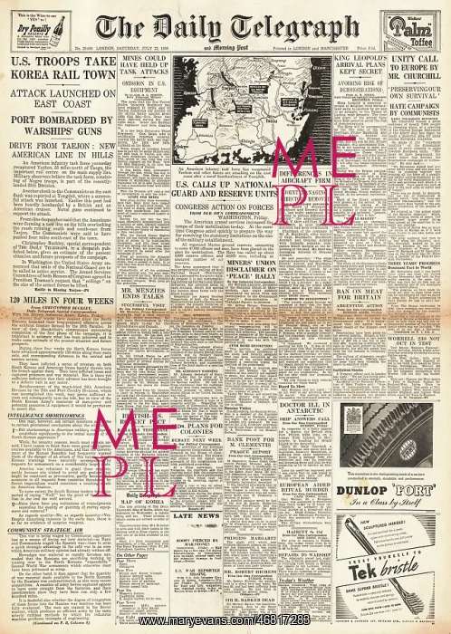 : 1950 Daily Telegraph Korean War : 1950 Daily Telegraph Korean War