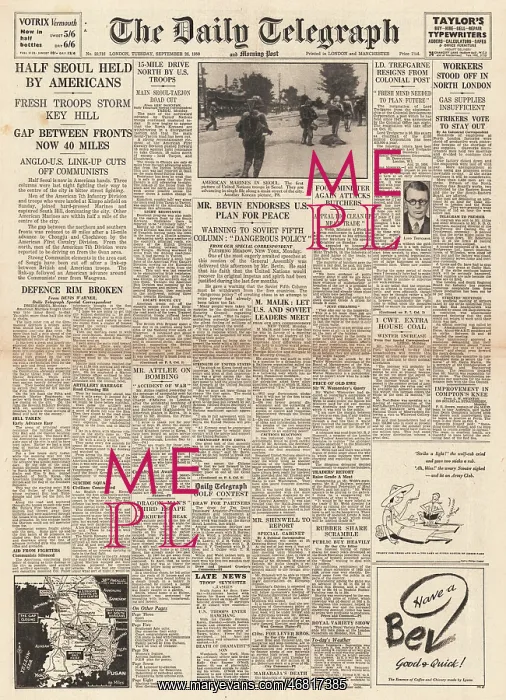 : 1950 Daily Telegraph Korean War : 1950 Daily Telegraph Korean War