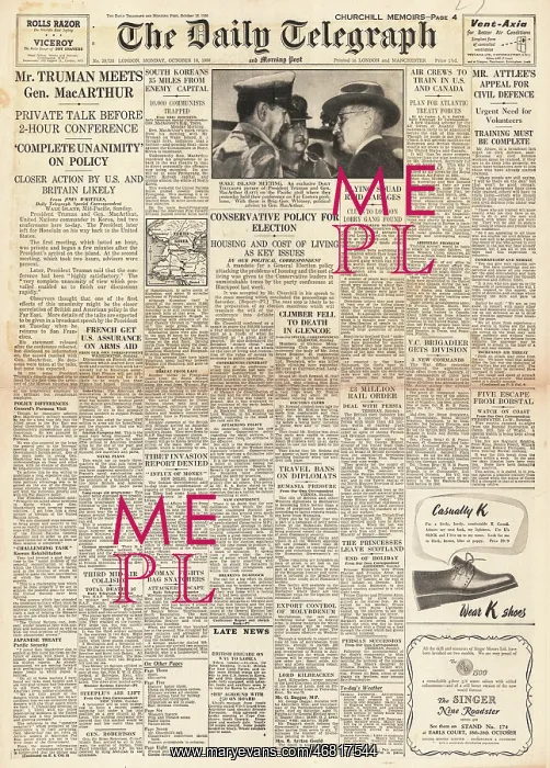 : 1950 Daily Telegraph Korean War : 1950 Daily Telegraph Korean War