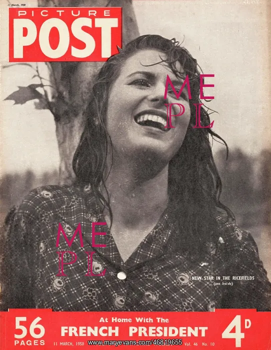 : 1950 Picture Post actress Silvana Mangano : 1950 Picture Post actress Silvana Mangano