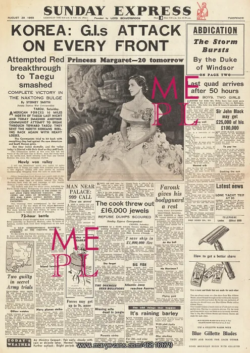 : 1950 Sunday Express Korean War : 1950 Sunday Express Korean War