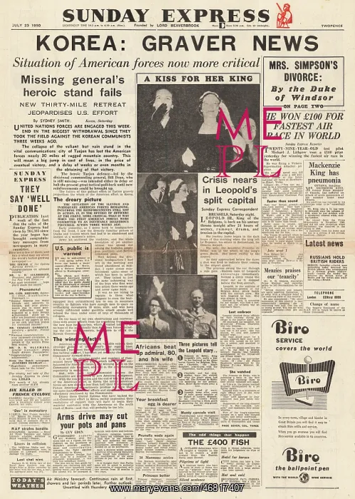 : 1950 Sunday Express Korean War : 1950 Sunday Express Korean War