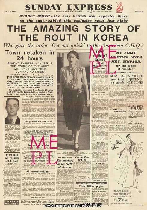 : 1950 Sunday Express Korean War : 1950 Sunday Express Korean War