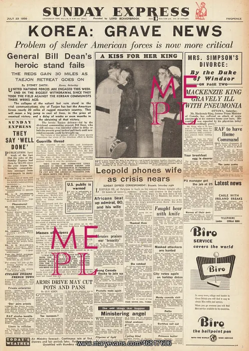 : 1950 Sunday Express Korean War : 1950 Sunday Express Korean War