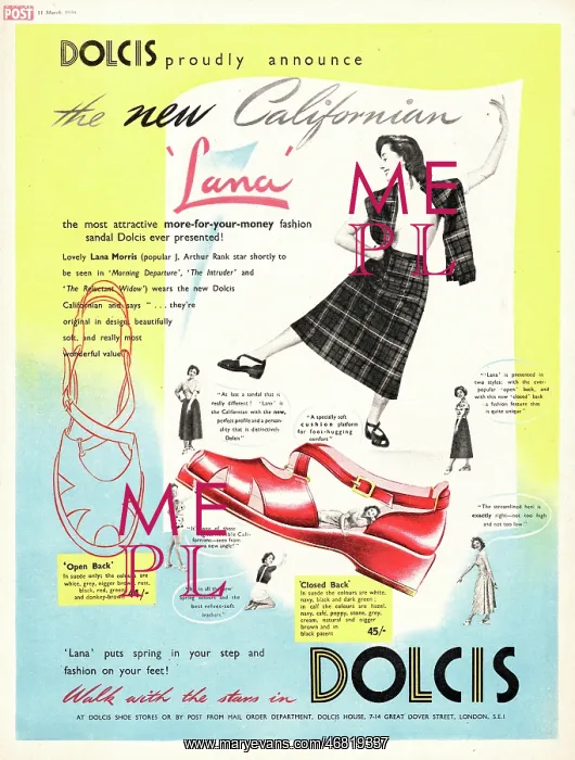 : 1950 UK advert Dolcis shoes : 1950 UK advert Dolcis shoes
