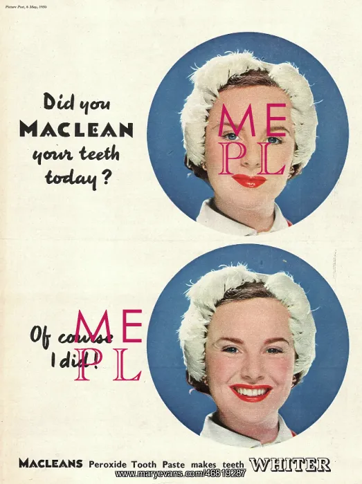 : 1950 UK advert Macleans tooth paste : 1950 UK advert Macleans tooth paste