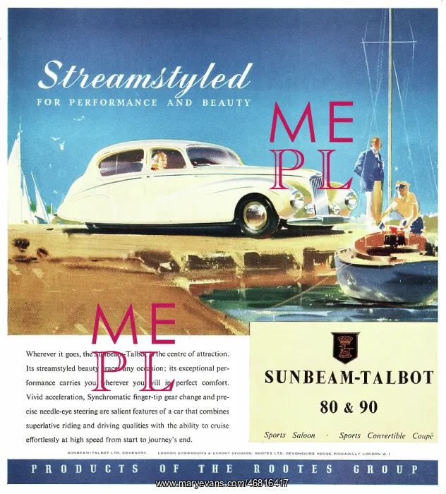 : 1950 UK advert Sunbeam Talbot 80 & 90 : 1950 UK advert Sunbeam Talbot 80 & 90