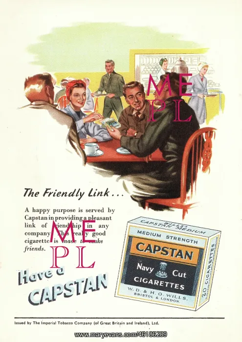 : 1950 UK Magazine Advert Capstan Cigarettes : 1950 UK Magazine Advert Capstan Cigarettes