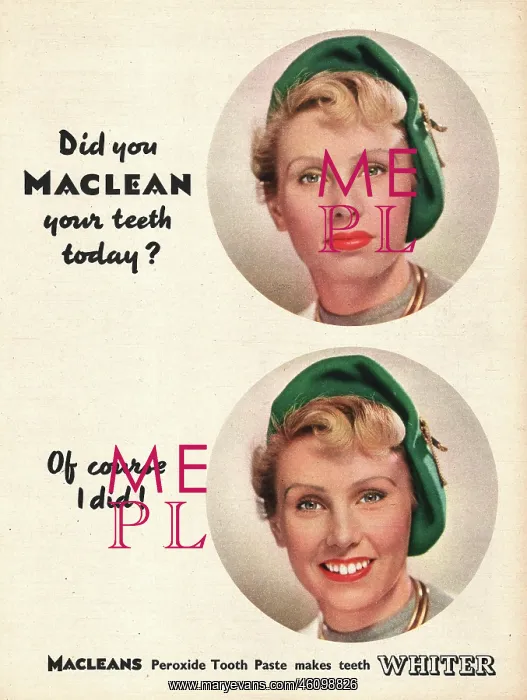 : 1950 UK Magazine Advert Macleans Toothpaste : 1950 UK Magazine Advert Macleans Toothpaste