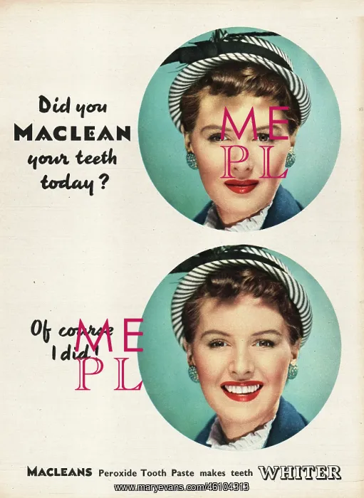 : 1950 UK Magazine Advert Macleans Toothpaste : 1950 UK Magazine Advert Macleans Toothpaste