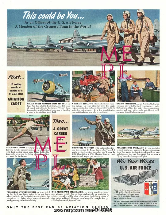 : 1950 U.S. Magazine Air Force Recruiting Advert : 1950 U.S. Magazine Air Force Recruiting Advert