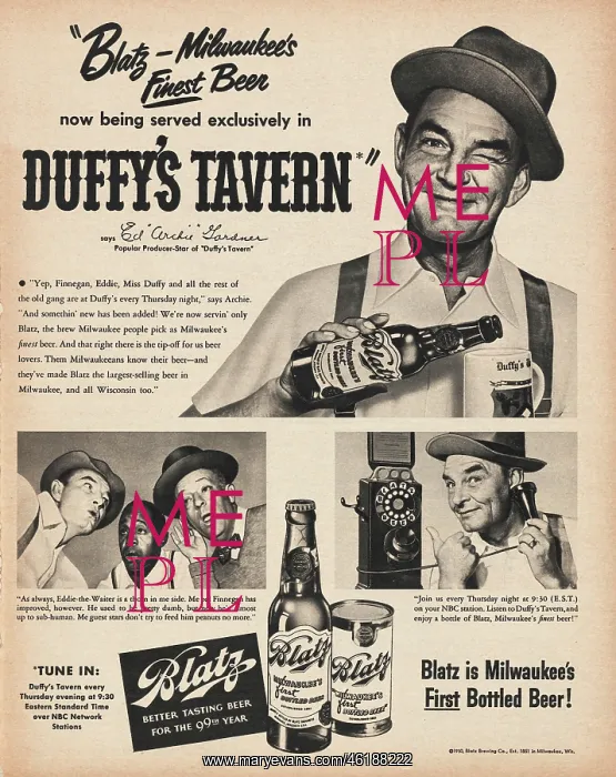 : 1950 U.S. Magazine Blatz beer Advert : 1950 U.S. Magazine Blatz beer Advert