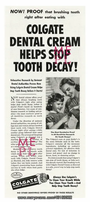 : 1950 U.S. Magazine Colgate Toothpaste Ad : 1950 U.S. Magazine Colgate Toothpaste Ad