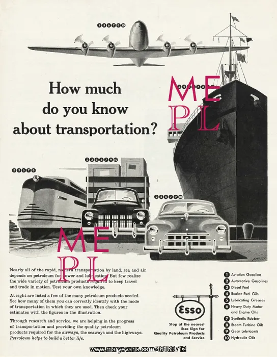 : 1950 U.S. Magazine Esso Advert : 1950 U.S. Magazine Esso Advert