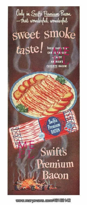 : 1950 U.S. Magazine Swift Bacon Advert : 1950 U.S. Magazine Swift Bacon Advert