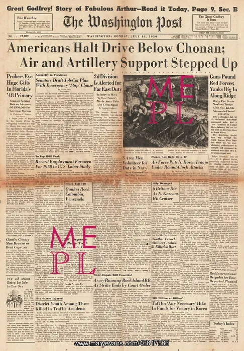 : 1950 Washington Post Korean War : 1950 Washington Post Korean War