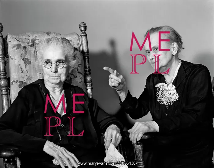  : 1950s 1940s Two Elderly Senior