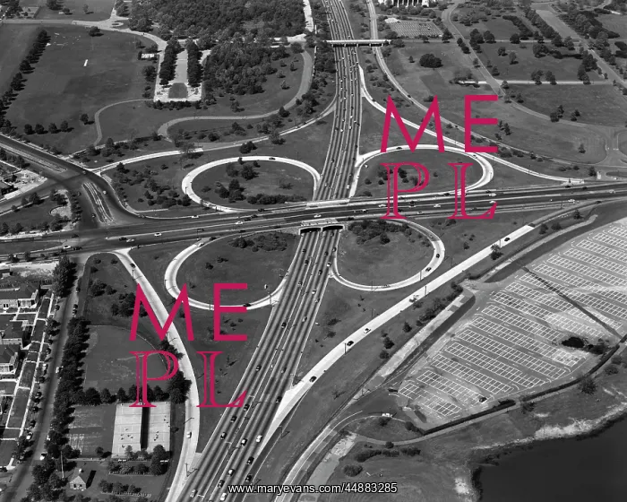 : 1950s 1960s Aerial Cloverleaf : 1950s 1960s Aerial Cloverleaf