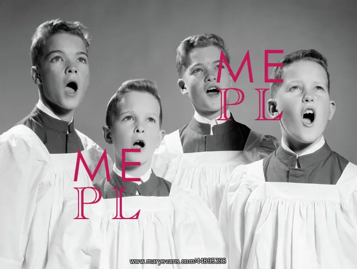 : 1950S 1960s FOUR CHOIR BOYS SINGING
