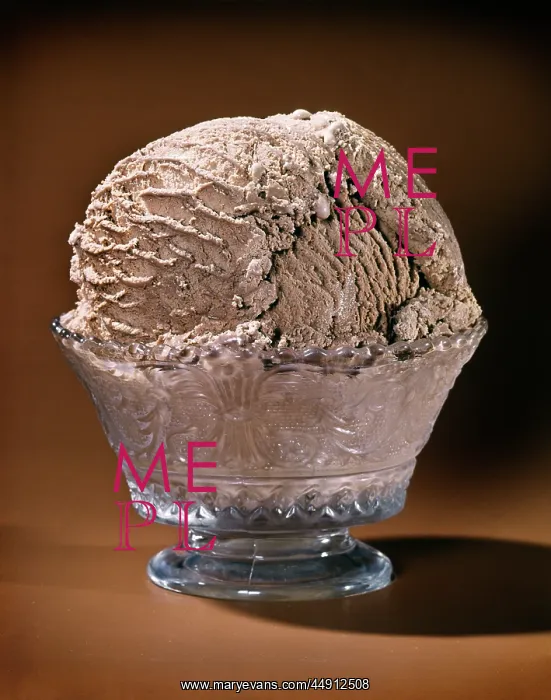 : 1950s 1960s dish of chocolate ice : 1950s 1960s dish of chocolate ice