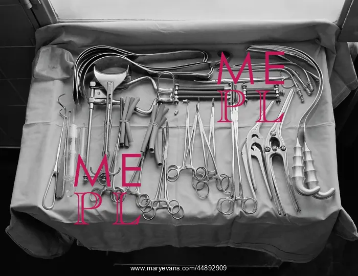 : 1950s 1960s TRAY DISPLAYING AN ARRAY OF MEDICAL : 1950s 1960s TRAY DISPLAYING AN ARRAY OF MEDICAL