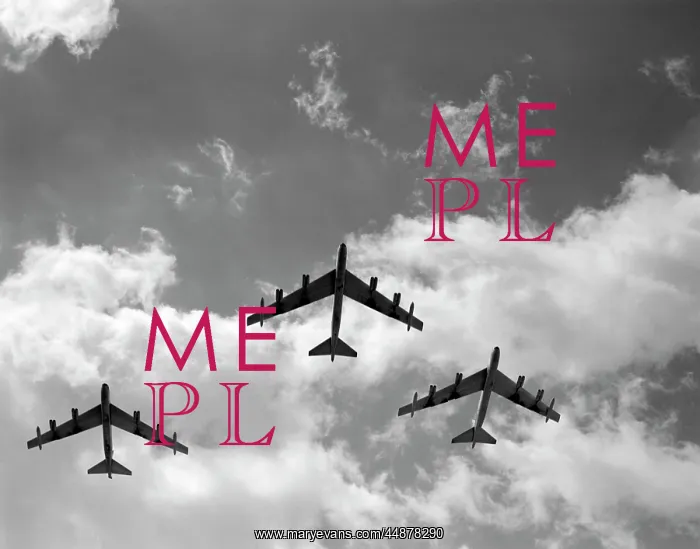 : 1950s Three B.52 Bombers In Flight : 1950s Three B.52 Bombers In Flight