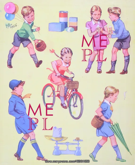 : 1950s, Children, Montage, Inside cover, Design : 1950s, Children, Montage, Inside cover, Design