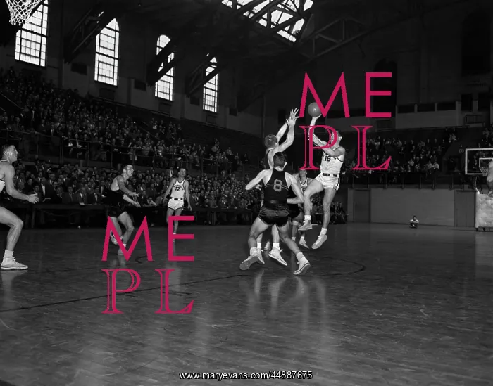 : 1950s College Basketball Game : 1950s College Basketball Game