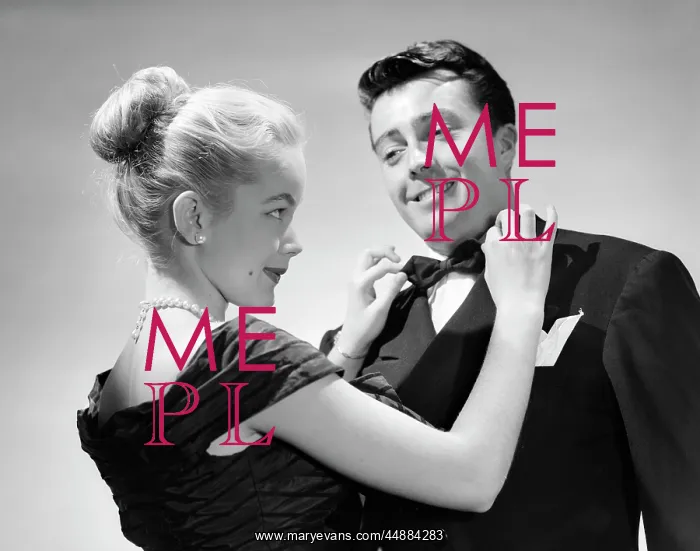 : 1950s Couple In Formal Attire : 1950s Couple In Formal Attire