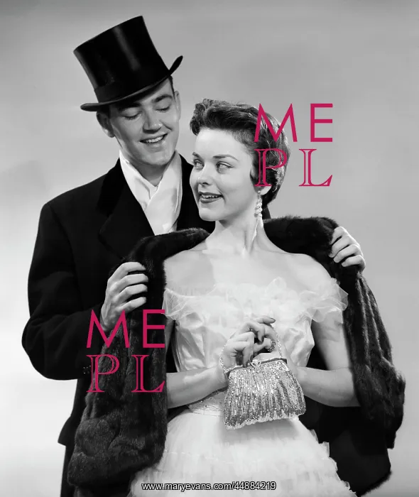  : 1950s Couple Formal Attire Man