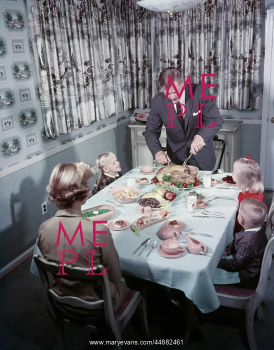 : 1950s Family 5 Sitting At Dining : 1950s Family 5 Sitting At Dining