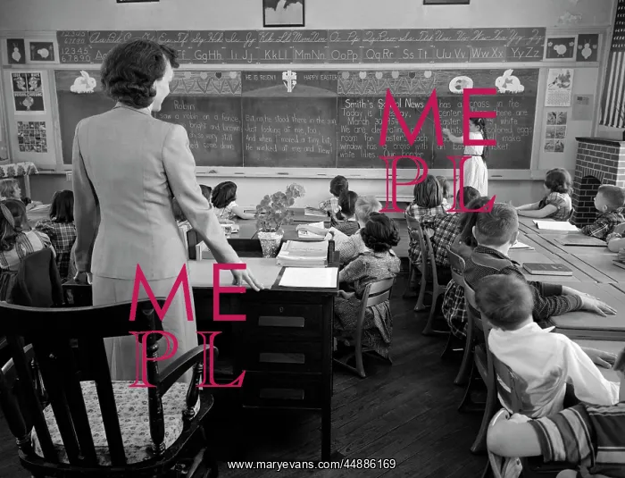 : 1950s Girl At Front Of Classroom : 1950s Girl At Front Of Classroom