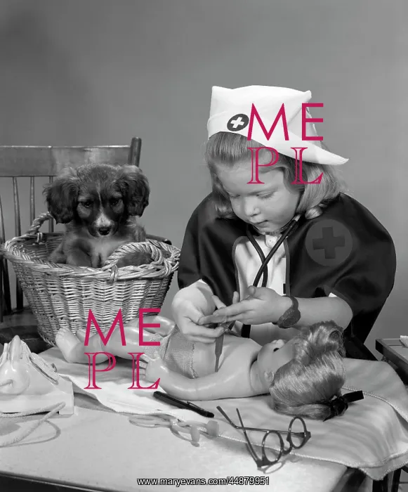 : 1950s Girl Dressed In A Nurse'S : 1950s Girl Dressed In A Nurse'S