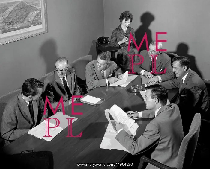 : 1950s Group Of Businessmen Having : 1950s Group Of Businessmen Having