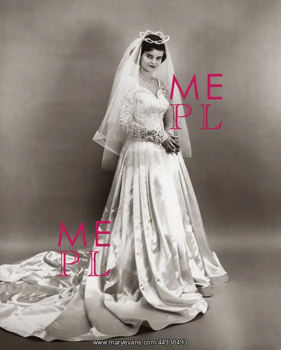  : 1950s Full Length Portrait Bride